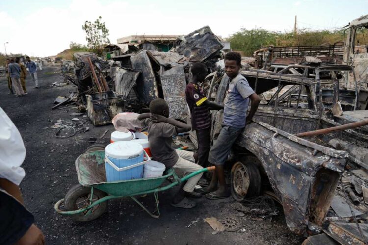 Displaced families returning to damaged homes in Khartoum, Sudan after prolonged conflict